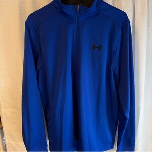 Under Armour Sweater Mens Large Blue Pullover 1/4 Zip Long Sleeve Coldgear